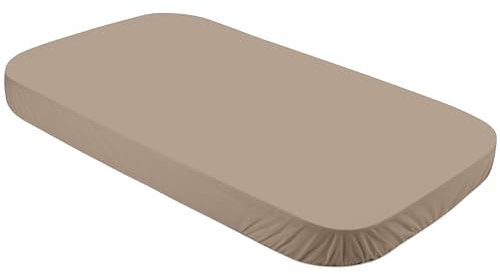 Spannbetttuch groß, für Waldin Babybett 7in1 - Bettwäsche für Kinderbetten- Pflegeleichte, superweiche und strapazierfähige Baumwolle, Taupe