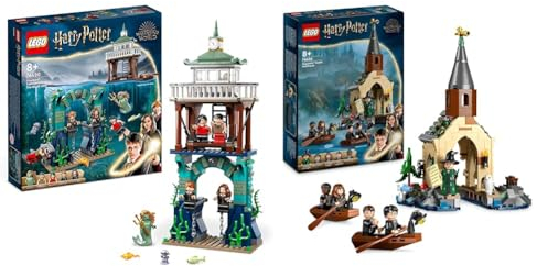 LEGO Harry Potter Trimagisches Turnier: Der Schwarze See & Harry Potter Bootshaus von Schloss Hogwarts Spielzeug-Modell für Kinder