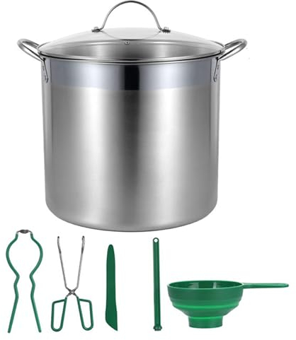 Canning Supplies Canning Pot ＆ Canning Kit 7Pcs/Set 21.5 Qt Water Bath Canner Pot Food Grade Satinless Steel Canning Pot With Rack and Lid Canning Supplies Kits