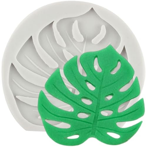MINFEIDMS Tropische Blätter Silikonform Monstera Blätter Fondant Form für Zuckerkuchen Dekorieren Cupcake Topper Gummipaste Polymer Clay