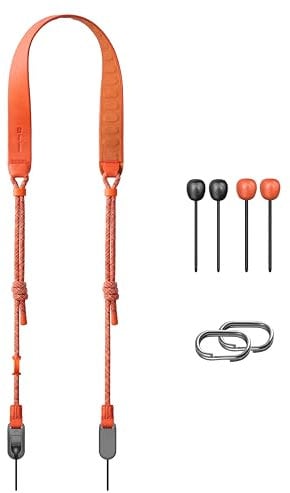 PGYTECH Camera Shoulder Strap Air, Camera Strap Quick Release Leather-like Surface with Braided Ropes, Adjustable Camera Neck Strap for Compact Cameras and Mirrorless Camerass (Vibrant Orange)