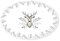 YöL Large Serving Plate Silver And White Stag Range Porcelain Festive Christmas Dinner Setting Decor