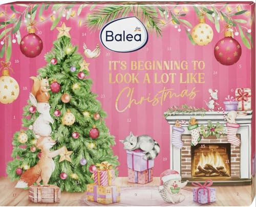 Balea Frauen Adventskalender 2024 - Damen Beauty mit 100€ Wert, 24x Kosmetik für Frau & Mädchen, Pflege Weihnachtskalender, Weihnachten Kalender Advent inkl. JUNG Filabe Pflegetücher