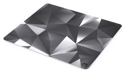 ENDORFY Crystal Black L Gaming-Mauspad, 450 x 400 x 3 mm, Wasserabweisende Stoffoberfläche, rutschfeste Gummiunterseite, vernähte Kanten, schwarz Kristallmuster