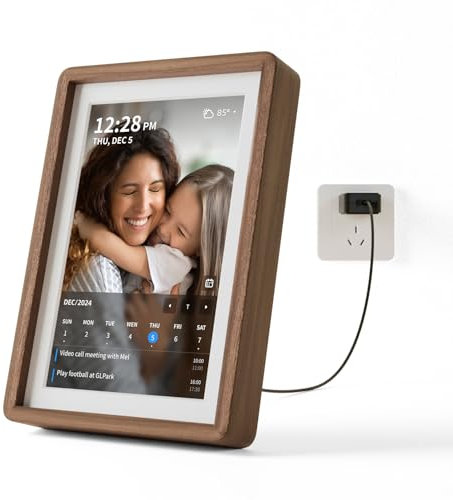 SyncGo - 10,1 Zoll Wi-Fi Smart Digital Kalender (Black Walnut) - Zeigen Sie Ihre Fotos an, Wi-Fi Sync mit Google Kalender, Weitwinkel-HD-Ansicht