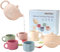 Smartwo Teeservice Kinder aus Silikon Kinderküche Spielküche Zubehör Teeset Puppengeschirr Kaffeeservice Küchenzubehör Spielzeug für Teeparty Rollenspiel Geschenk für Mädchen ab 1 2 3 Jahre