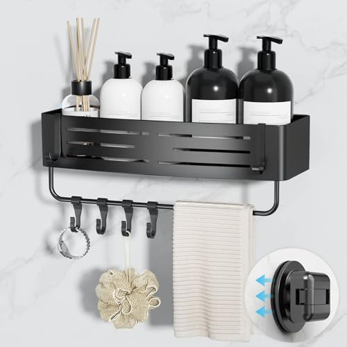 Onemake Shower Caddy Shelf Organiser, 1 Pack No-drill Suction Shower Caddy