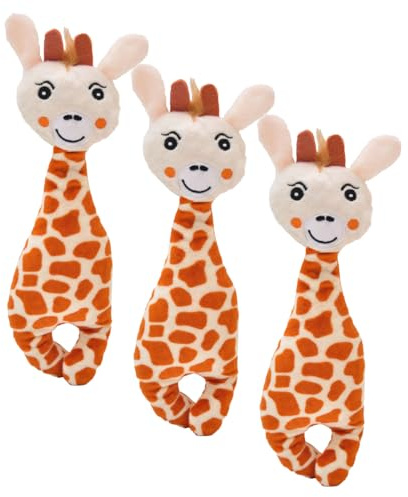 Aumüller Katzenspielkissen Giraffe Gina, 3er Set - Spielzeug für Katzen mit Baldrianfüllung