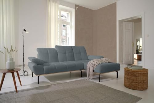 DOMO. Collection Ecksofa Pintado, Couch in L-Form mit Kofstütz- und Armverstellung, Longchair rechts, Sofa, Polsterecke, Polstergarnitur 242 x 170 x 87 cm (BxTxH), grau