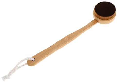 LOLIPPYY Bräunungspinsel mit Langem Holzgriff Sanfte Nylonborsten Selbstbräunende Rückenbürste für Empfindliche Haut Lotion Körpercreme-applikator für Senioren und Tägliche Anwendung