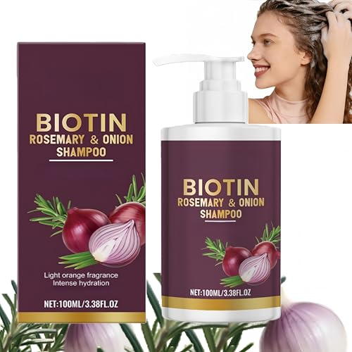 Zwiebel-Biotin-&-Rosmarin-Shampoo, Volumen-Shampoo für dünner werdendes Haar & Shampoo für fettiges Haar, Reise- & Volumen-Shampoo für Locken, Stärkeres & Dickeres Haar für Männer & Frauen (1)
