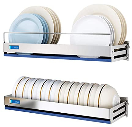MYUYEE Escurreplatos Colgante De Acero Inoxidable 304 Duradero para Montaje En Pared sobre El Fregadero, Organizador De Platos Y Cuencos con Escurridor Extra