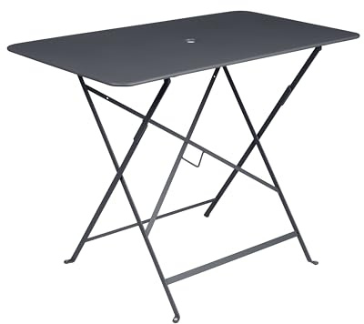 Fermob FE-BISTRO97/N Tavolo Bistro Rettangolare in Acciaio Gamma 2026, 57x97 cm, per 4 Persone, con Foro per Ombrellone, Pieghevole, per Esterni