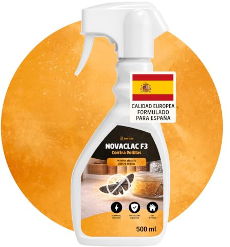 NOVACLAC F3 Mata Polillas – 500 ml Spray Insecticida – Elimina polillas al instante – Protección duradera frente a nuevas infestaciones – Uso interior – Calidad europea