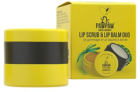 Dr. PawPaw Lip Scrub and Lip Balm Duo - Hydrating Lip Balm with Pawpaw, Aloe, Olive and Castor Oils - Vegan Lip Scrub For Sensitive Skin - 16 g
