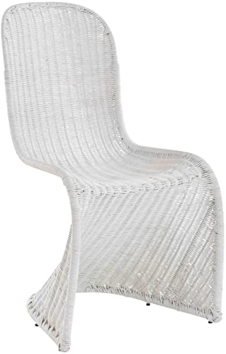 Schwingstuhl Esszimmer-Stuhl aus Rattan Freischwinger Korb Esszimmer Stühle Schwinger Weiss