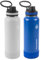 ThermoFlask 40 oz Double-Wall Insulated Bottles - Stainless Steel with BPA-Free Spout Lid & Leak-Proof Lids - 2 Pack, Ice Grey/Azure