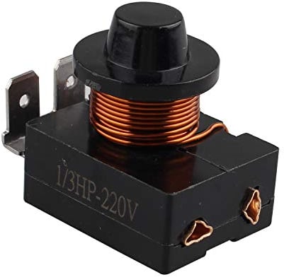 Futheda 1/3 HP 220V Refrigerator PTC Starter Relay Plastic Housing 3 Pin 250W Compressor Relay Starter Refrigerator Parts for 1/3 HP Refrigerator (Black)