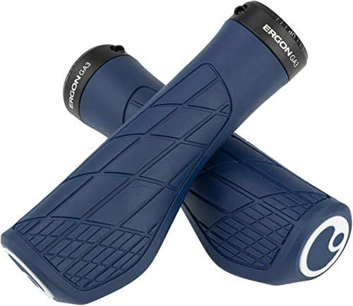 Ergon – GA3 Fahrradgriff | Ergonomisch mit Mini-Wing | MTB, All Mountain, Trail | Regular | Large | Nightride Blue