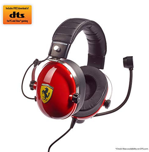 Thrustmaster T.Racing Scuderia Ferrari Edition-DTS - Auricualres Gaming para PS5 / PS4 / Xbox Series X|S/Xbox One/PC/Switch - Licencia Ofical Ferrari