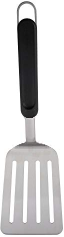 barbecook Olivia Fischwender aus Edelstahl, Pfannenwender Fuer Fisch mit Griff Fuer Grill und Backofen, hochwertiges Barbecue und Grillzubehoer, schwarz 42cm