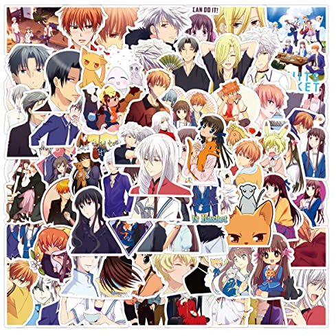 Anime Fruits Basket Sticker Pack 100pcs, Vinyl Anime Sticker Decals for Water Bottles Laptop Skateboard Notebook, Gift for Adults Kids Teens