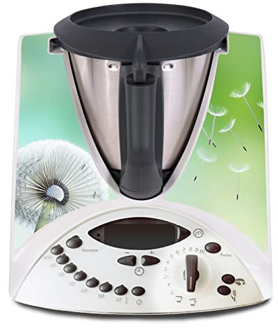 Deko Schutz Aufkleber kompatibel mit Küchenmaschine Thermomix TM31 Design Sticker Klebefolie Zubehör Küchengerät wasserfest selbstklebend R182 (20 Pusteblume)