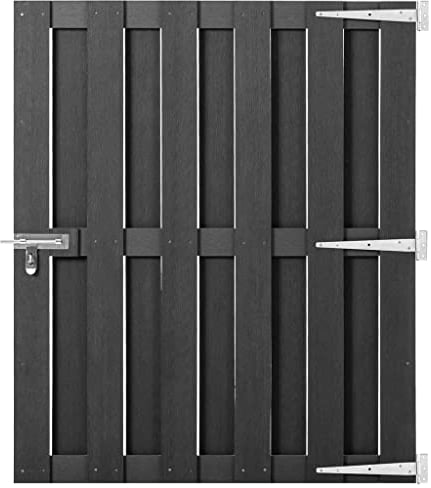 vidaXL Gartentor Zauntor Zauntür Gartentür Hoftor Pforte Gartenpforte Hoftür Einfahrtstor Gartenzaun Tor Tür Garten WPC 100x112cm Grau
