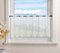 Delien Voile Bistrogardinen für Küche Transparente Scheibengardine Landhaus Kurz Gardine Modern »Blumenzweig« Stores Schals Bestickt Vorhang mit Tunnelzug BxH 140x60cm,Weiß
