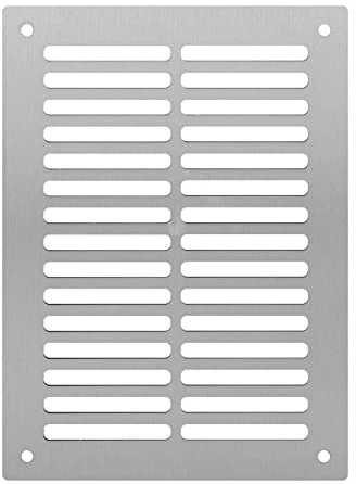 ADGO Rejilla Tubond de 3 mm, de aluminio, color plateado cepillado, resistente a la intemperie, instalación exterior o interior, dimensiones exteriores: 25 x 35, dimensiones interiores: 21 x 31
