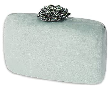 CORIOS Pochette Clutch Donna in Velluto - Borsetta da Sera Con Catena, Borsa a Spalla/Tracolla Elegante per Sposa, Cocktail, Festa, Ballo, Cerimonia - Verde Chiaro