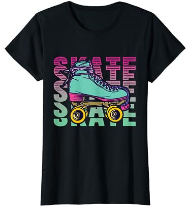 Rollschuhe Damen Roller Derby Skater Mädchen Outfits 90er Jahre T-Shirt