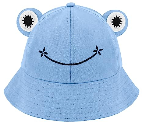 Naimo Niedlicher Frosch Fischerhüte Erwachsene Baumwolle Buckethut Anglerhut Unisex Eimer Hut Faltbar Outdoor Sonnenhut Strandhut Sommermütze