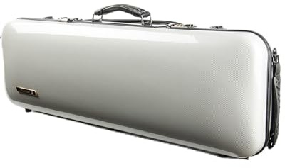 4/4 Full Size Violin case High-Strength Carbon Fiber Rectangular Violin Music Bag With Combination Lock and Extra Bag White Violin Hard Case (VB-Square-WhiteDot spot)