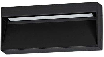 EGLO LED Wandlampe außen Maruggio, Außenbeleuchtung Hauswand, rechteckige Außenleuchte, Außenwandleuchte aus Aluminium in Schwarz, Wand Außenlampe, Lichtfarbe warmweiß - kaltweiß, IP65