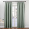 PONY DANCE Thermovorhang gegen Hitze Übergardinen mit Kräuselband Blickdicht 2er Set H 200 x B 140 cm Vorhang Verdunkelung Schiene Salbeigrüne Gardinen für Wohnzimmer Blackout Curtains