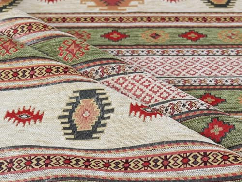 Kilim-Muster, Polsterstoff, Kelim, Bohemian, Boho, Wandteppich, Tribal, südwestlich, türkisch, marokkanisch, mexikanisch, ethnischer Stoff, Meterware (139,7 x 182,9 cm)