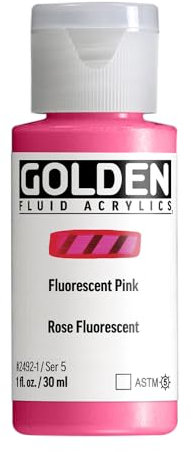 GOLDEN Fluide Acrylique, Rose Fluo, Flacon de 30 ml