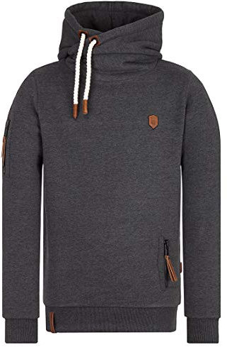 Naketano Herren Sweat Hoodie Kapuzenpullover Pimp Anthracite Melange - XXL