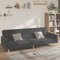 Willood Schlafsofa 2-Sitzer Dunkelgrau Stoff Sofa mit Holzrahmen, Schlafcouch für Wohnzimmer Heimkino Büro, Couch Sofabett Tagesbett Gästebett