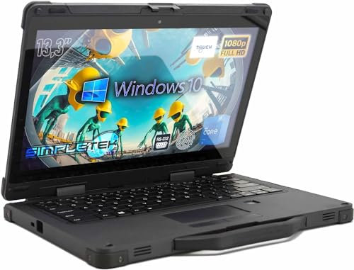 SIMPLETEK - Laptop Rugged Core i5 11°Gen Display 13 FHD Touchscreen | 16GB RAM e SSD 4TB Windows 10 | Large Battery Antiurto Antipolvere IP65 Seriale RS232