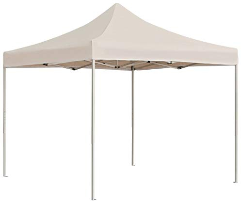 LAPOOH Profi-Partyzelt Faltbar Aluminium 2x2 m Creme Pavillon, Faltpavillon, Gazebo, Überdachung Garten, Sonnenschutz Zelt, Poolzelt, Pop Up Zelt, Pergola