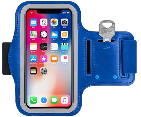 Brazalete Móvil Running, Impermeable Teléfono Brazalete,Brazalete Móvil Deportivo Ajustable para iPhone 14 Pro MAX 13 Pro 12 11 Pro XS MAX XR X, Galaxy S22/S21/S20/S10, hasta 6,5 (Negro)