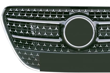 Diamantgrill Folien Aufkleber für Mercedes V-Klasse W447 VITO Facelift Sterne Grillaufkleber (Chrom)