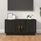 Sufrk Meuble TV noir 80 x 34 x 40 cm en bois massif de pin, meuble TV pour TV, meuble TV et tiroir, armoire console buffet moderne