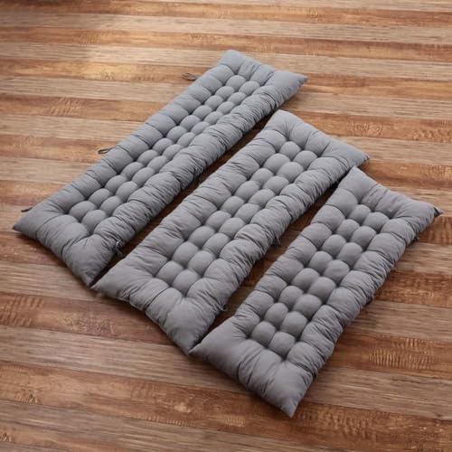 Newdvmmss Coussin de Banc rectangulaire 2 à 3 Places, pour intérieur et extérieur, épais et Doux, adapté pour Meubles de Jardin, balançoires, chaises Longues, bancs (Gris, 100x40cm)