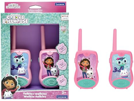 Lexibook, La casa delle Bambole di Gabby, Walkie-Talkie 200m, Gioco di Comunicazione per Bambini, Clip da Cintura, Funzionamento a Batteria, Rosa, TW12GDH
