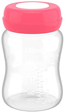 Domary 4 Botellas de Almacenamiento de Leche Materna, Botellas de Congelador de Leche Materna a Prueba de Fugas con Orificio Ancho y Junta de Silicona, Material PP, Capacidad de