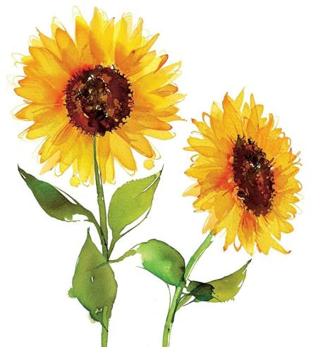 20 Servietten Blumen Zwei Sonnenblumen als Tischdeko. Papierservietten mit Motiv. Auch für Decoupage und Serviettentechnik 33x33cm