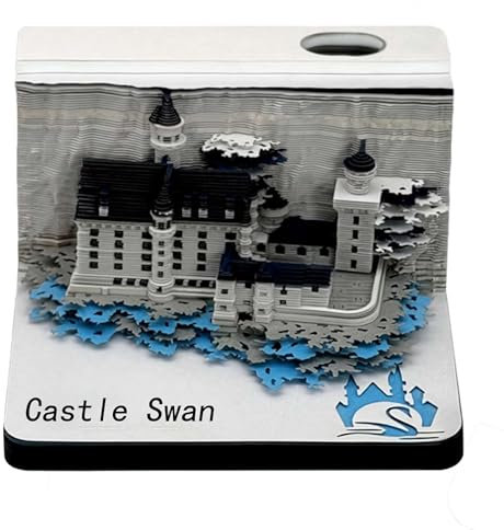 3D-Schreibtischkalender 2025, Papierschnitzerei, 3D-Schloss-Kalender-Notizblock, Abreiß-Notizblock, DIY Papierschnitzerei Kunst Handwerk, 3D-Notizblock, Papierschnitzerei-Kunstkalender PLGEBR